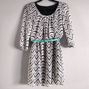 City Triangles Dresses - Black & White Patterned Dress City Triangles Dresses - Black & White Patterned Dress